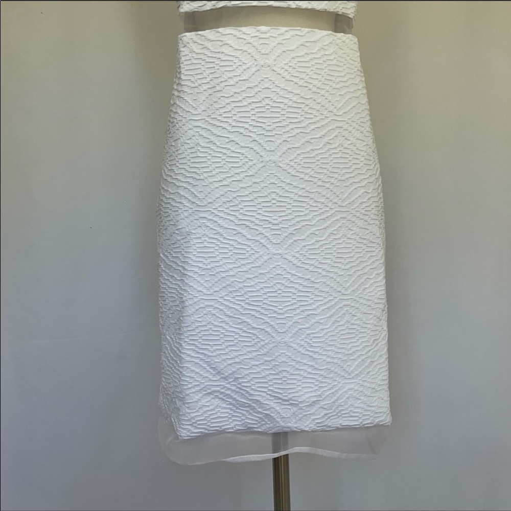Calvin Klein White Dress with Sheer cutout - Picture 7 of 11
